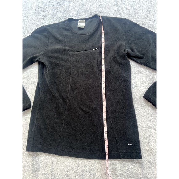 Nike Pullover Womens M Vintage‎ y2k Fleece Sweatshirt Black Pocket Therma Fit - Picture 12 of 12